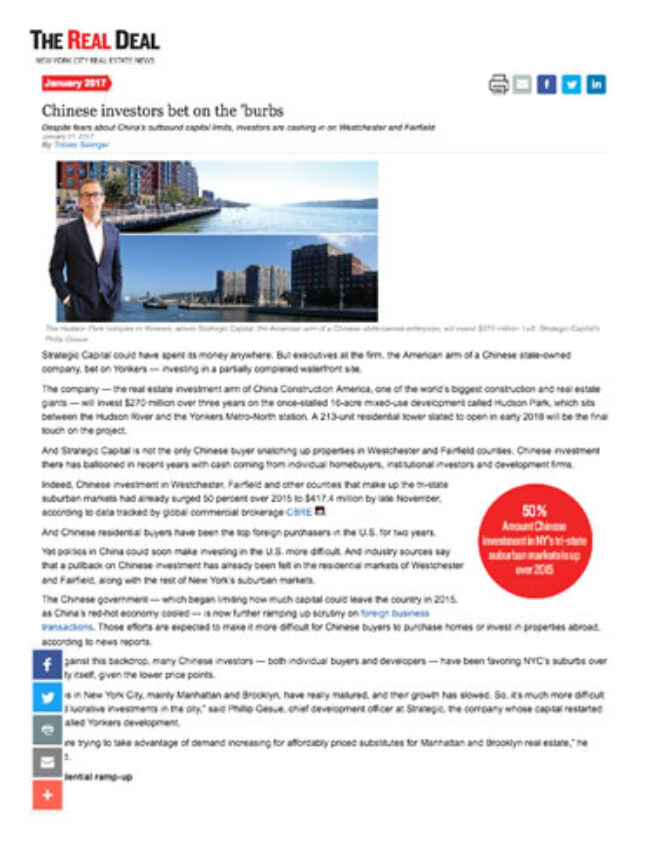 Chinese investors bet on the 'burbs